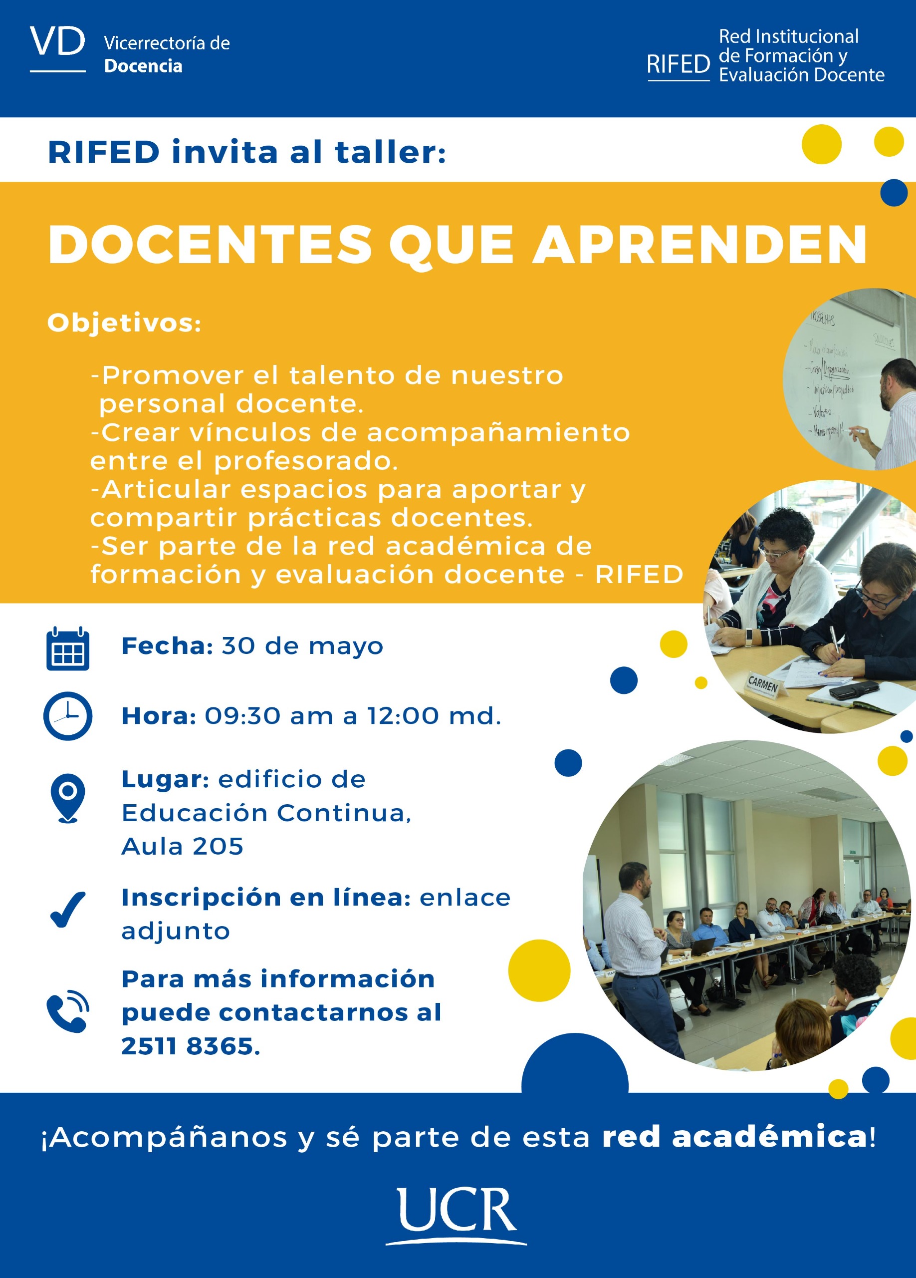 Invitación a taller Docentes que Aprenden