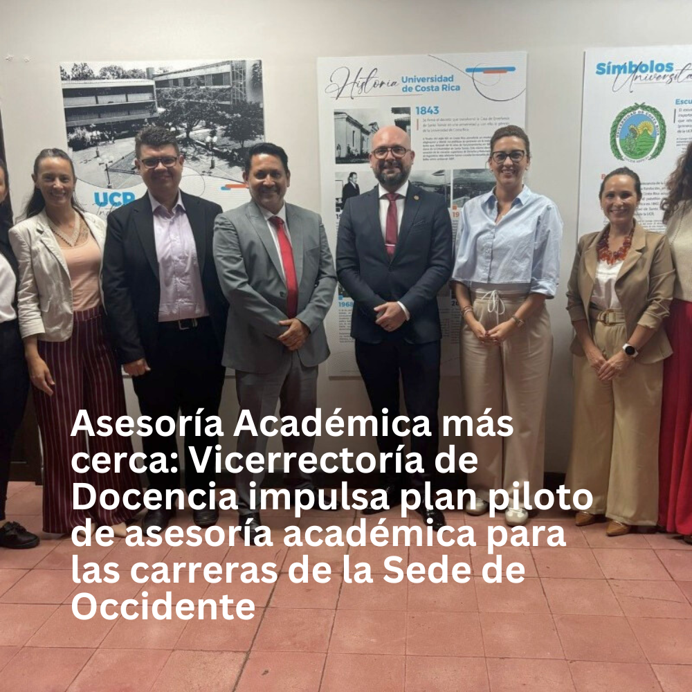 Personal de la Sede de Occidente, la Vicerrectoría de Docencia y el Centro de Evaluación Académica participaron en la firma de la carta de entendimiento que marca el inicio del plan piloto.  
